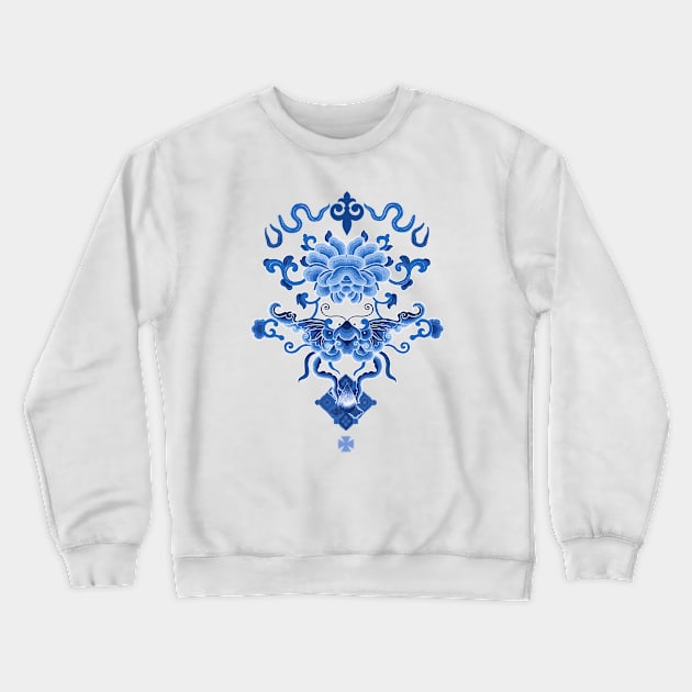 Oriental Antique Porcelain Crewneck Sweatshirt by 3vaN